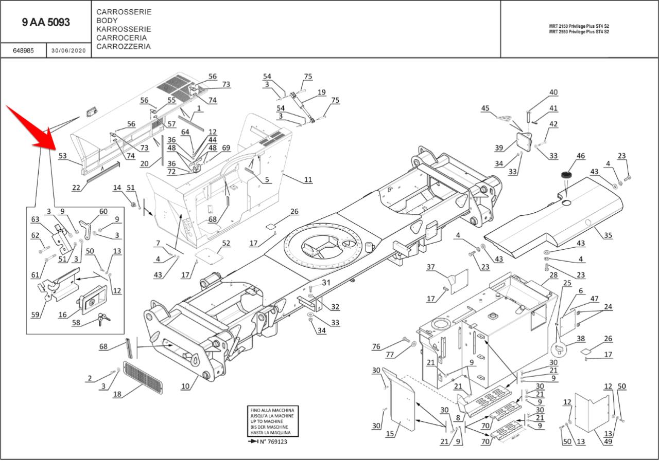 Motorhjelm - Plastic cover - 53014131 - MRT2150/MRT2550